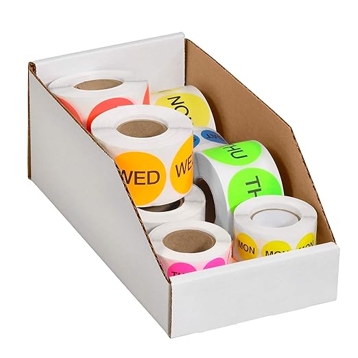 Box USA BBINMT612 Open Top Bin Boxes, 6" x 12" x 4 1/2", Oyster White (Pack of 50)
