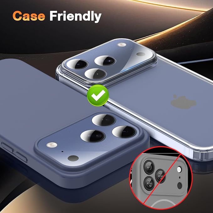 YWXTW [0 Bubbles for iPhone 17 Pro Camera Lens Protector, Full Coverage