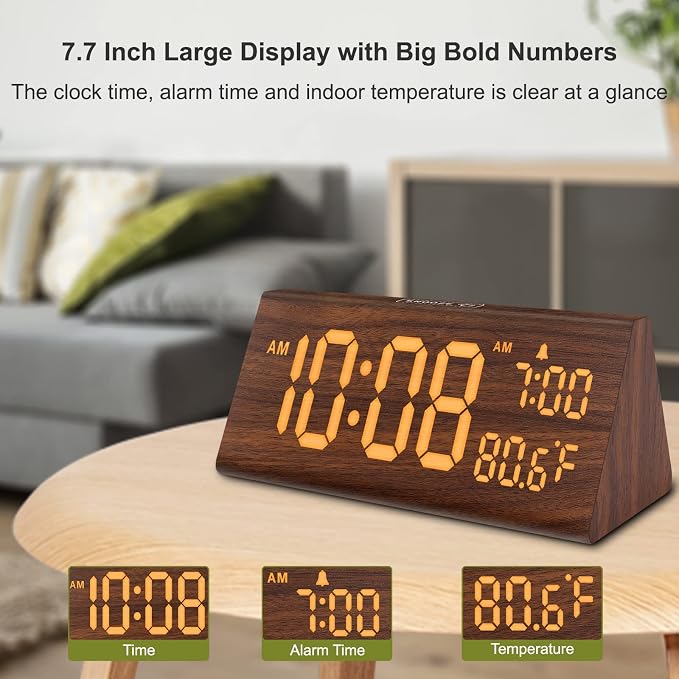 DreamSky Wooden Digital Alarm Clock