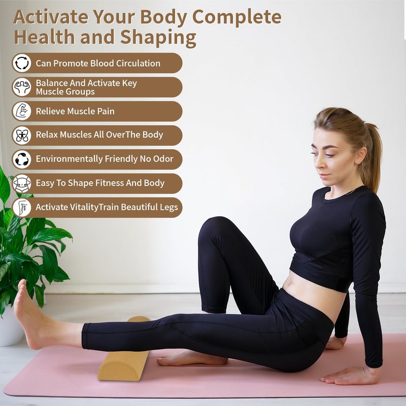 Upgraded Balance Trainer, Cork Balancing Board with User Guide-12In, Foot Ankle Strengthener Calf Stretcher, Plantar Fasciitis Bunion Arch Relief, Stability Trainer Double Leg Foot Strength Equipment