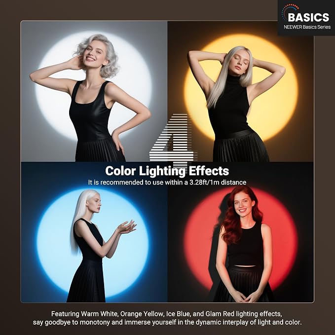 NEEWER Basics RGB Photography Flashlight, 4 Colors/20 GOBO