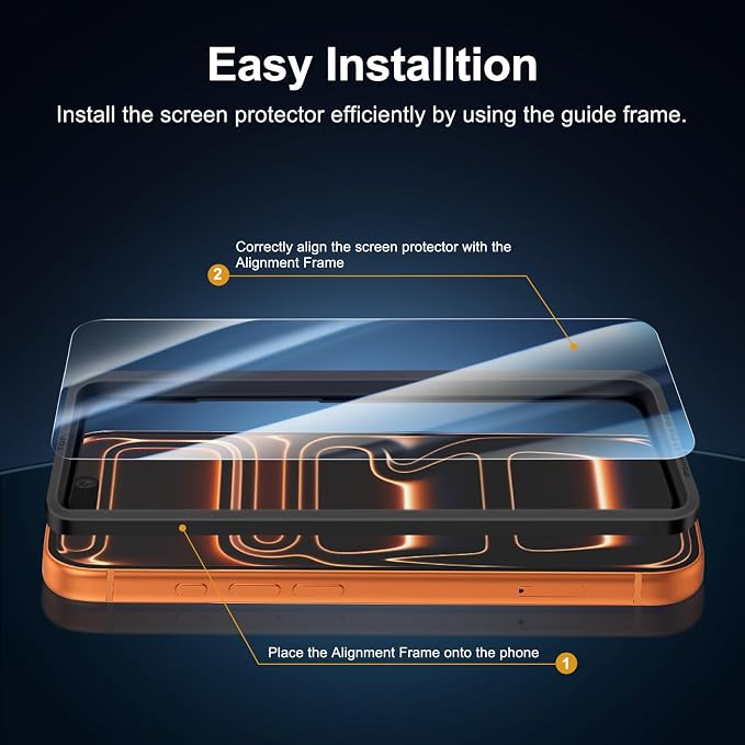 NEW'C 3x Screen Protector for iPhone 17 Pro Max+ 3x Camera Lens Protector