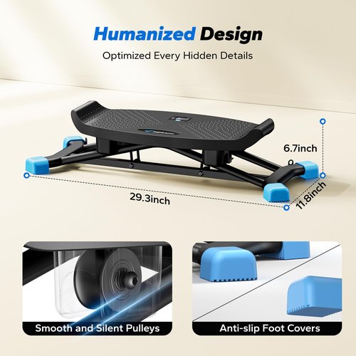 MERACH Balance Board for Adults, Rocking Stepper with Resistance Bands, Portable Wobble Board Featuring LCD Monitor, 300 lbs Capacity Ski Twister Trainer for Full Body Workout at Home Gym