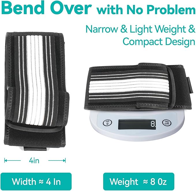 Lightweight Back Brace for Lower Back Pain Under Clothes - Relief from Sciatica, Hip and Spine Pain - Breathable & Adjustable Lumbar Support Belt for Home, Work and Exercise - Suitable for Women&Men
