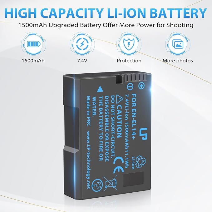 EN-EL14 EN EL14a Battery Charger Pack, LP Charger Compatible
