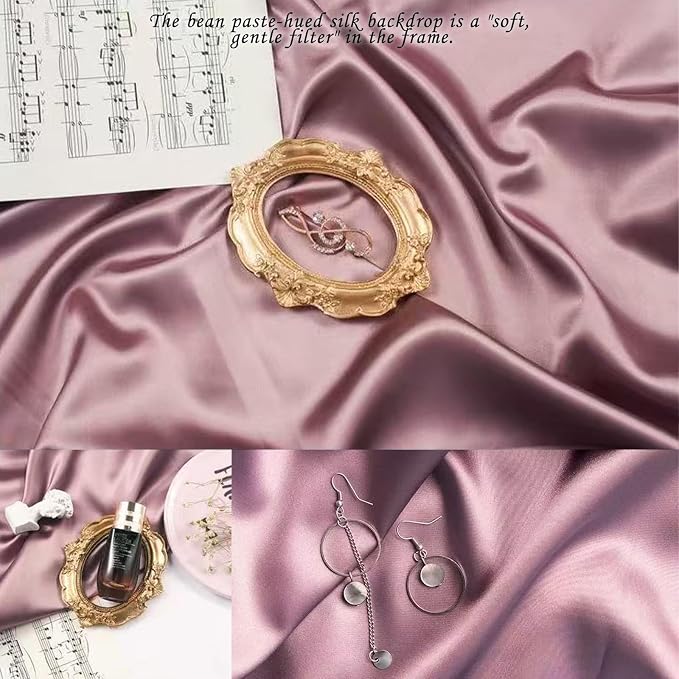 6PCS Product Photography Backdrop, Luxury Silk Texture Photo Props
