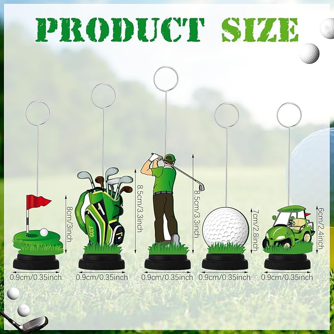 5 Pcs Golf Ball Photo Balloon Holder Table Centerpieces Holders Golf Themed Decoration Place Card Holder Photo Clips Holder for Home Birthday Wedding Party Decor