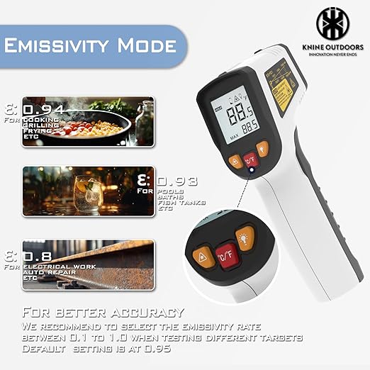 KNINE OUTDOORS Infrared Thermometer Laser Temperature Gun, -58℉ to 1112℉