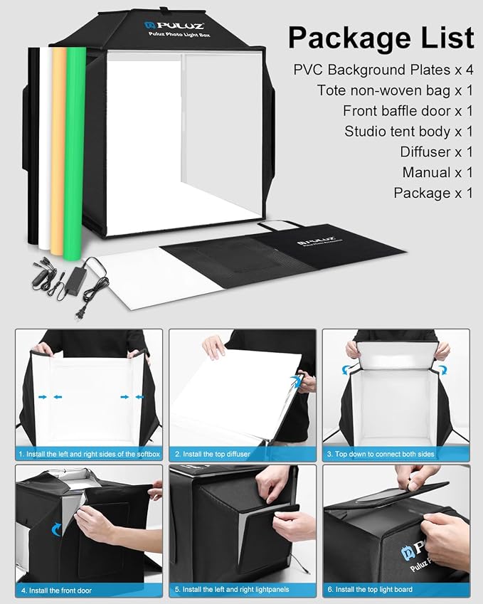 Light Box, PULUZ 16"x16" Studio Light Box