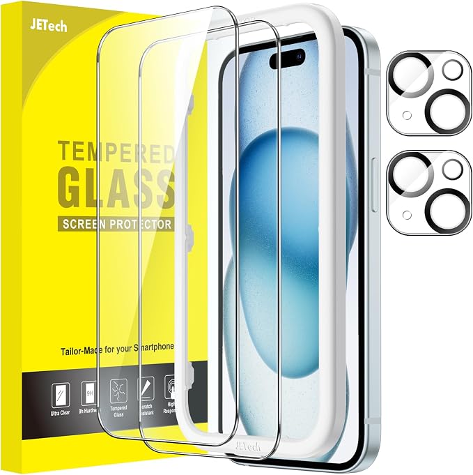 JETech Screen Protector for iPhone 15 Plus 6.7-Inch