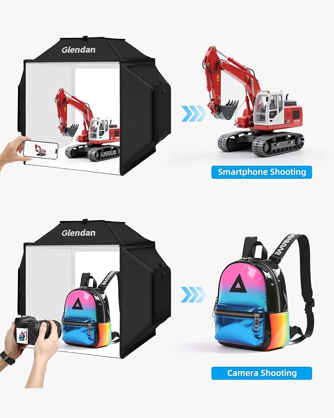 Glendan Light Box for Photography: 16"x16" Portable Photo Studio Soft Box