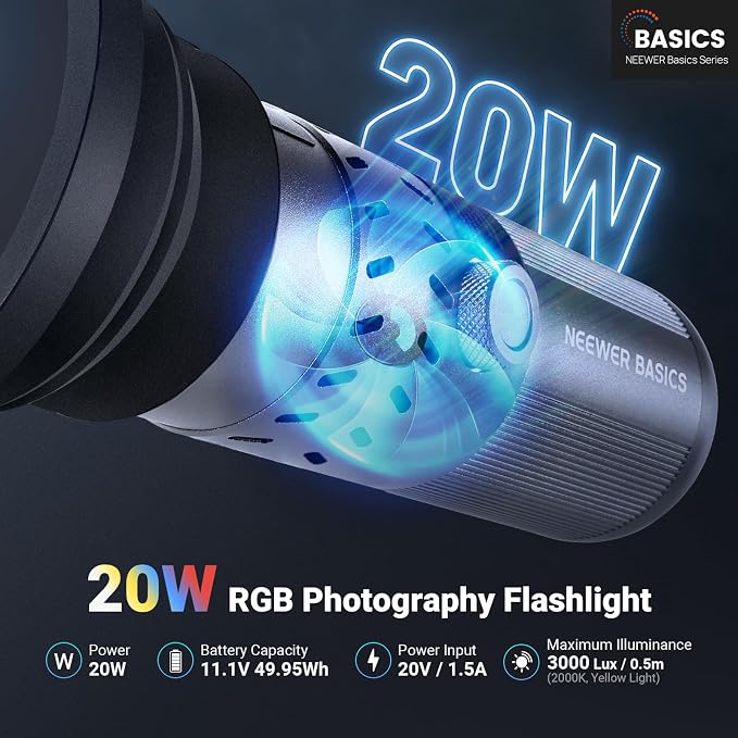 NEEWER BASICS 20W RGB Photography Flashlight