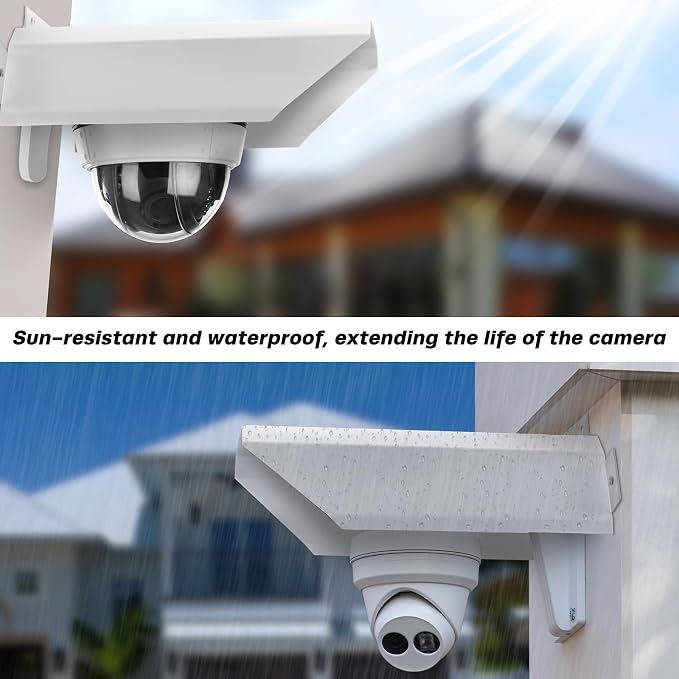 Moxweyeni 2 Pack Universal Metal Security Camera Cover Aluminum Waterproof Sun