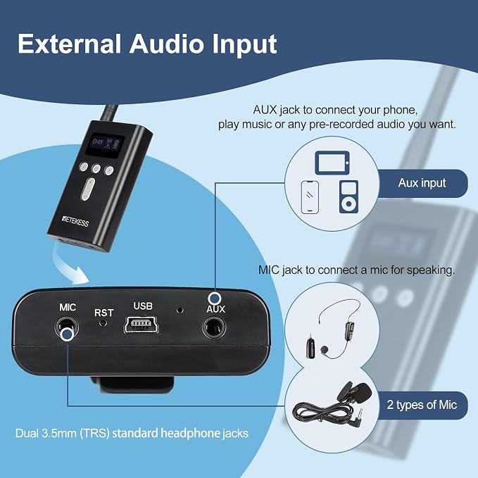 Retekess T130S Wireless Tour Guide System, Church Translation System, Wireless