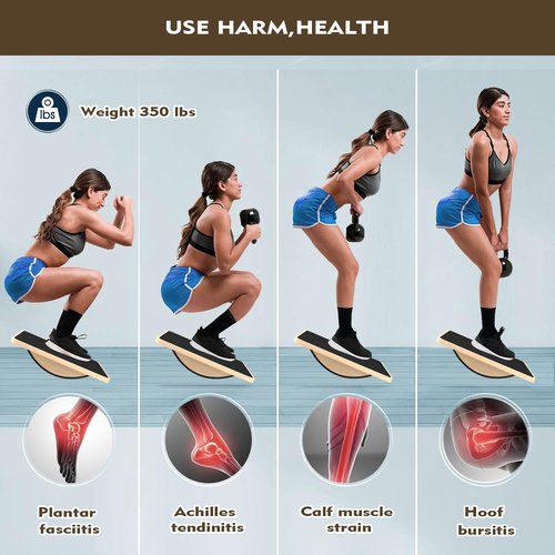 Balance Board for Adults-Anti-Slip Wobble Board for Physical Therapy, Office Balance Beam, Core Strength Trainer-Wooden Rocker Board