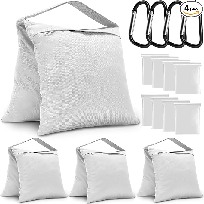 4 Packs White Sandbag Weight Bags