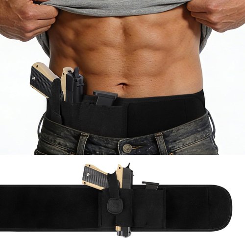 Accmor Belly Band Holster - Universal Concealed Carry Waistband Gun Holster for Men & Women | Neoprene, Right/Left Handed, Fits 9mm & Subcompact Pistols