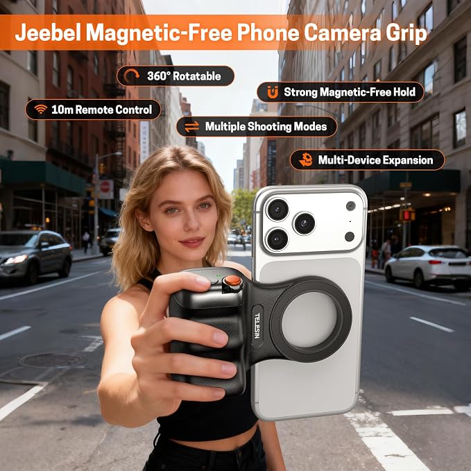 Magnetic Phone Camera Grip, Smartphone Holder Selfie Handle Snap