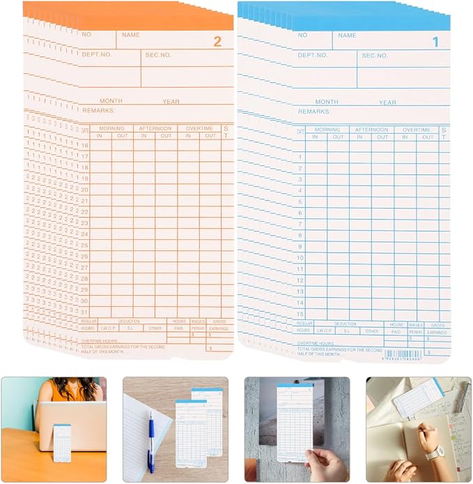 Operitacx Double-Sided Attendance Time Cards