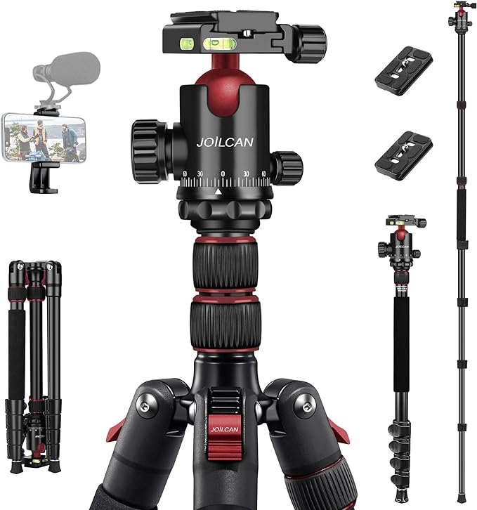 JOILCAN Tripod for Camera, Heavy Duty Travel Tripods for Spotting Scope