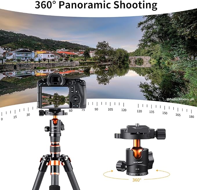 K&F Concept 25mm Metal Tripod Ball Head 360 Degree Rotating Panoramic