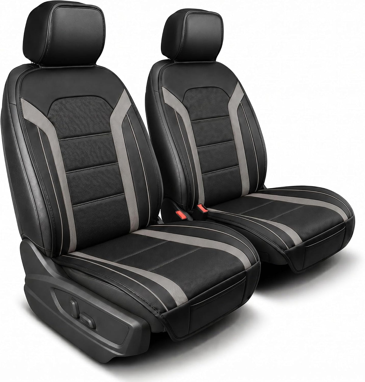 FH Group Car Seat Cover Cushion - 2 Pack Seat Covers for Cars Trucks SUV, Faux Leather Car Seat Cushions, Waterproof Car Seat Cover Cushion, Universal Fit Car Seat protector Front Set Blue