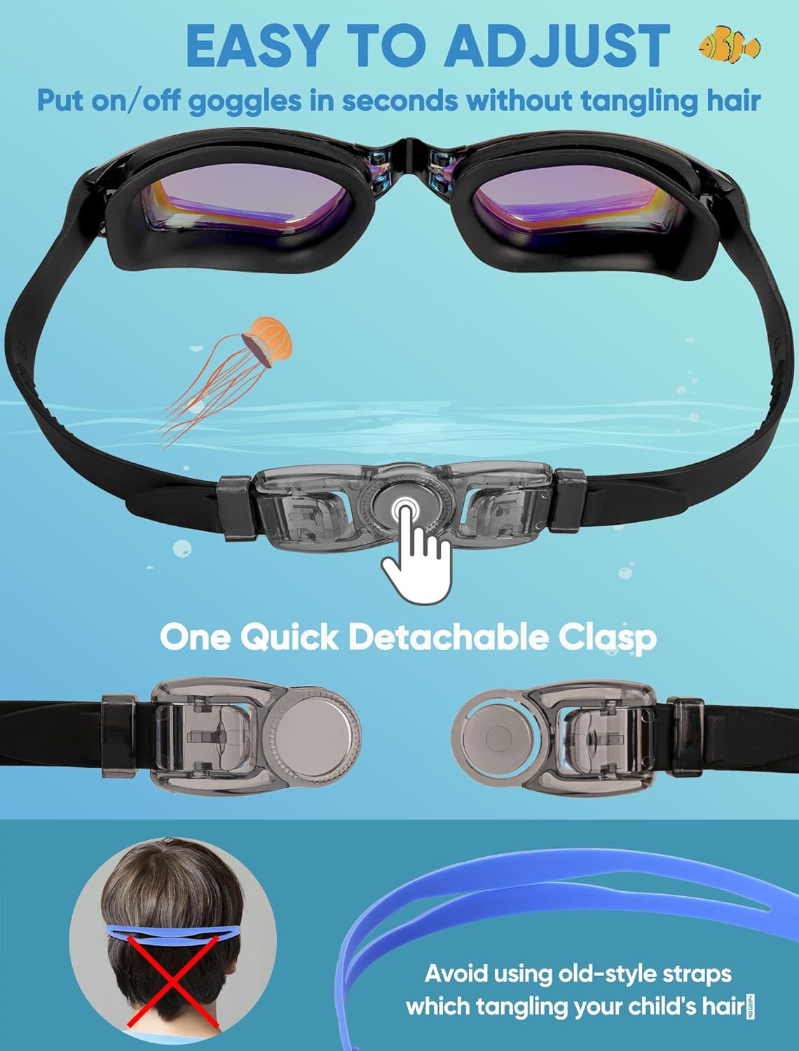 Skiennix Kids Swim Goggles - Anti-Fog Pool Goggles for Ages 3-14 | 2 Pack for Boys & Girls