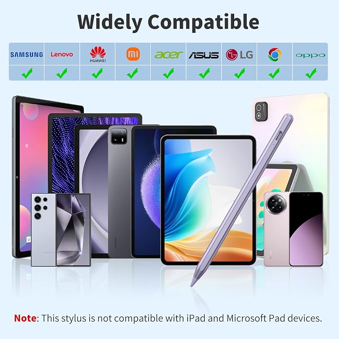 Stylus Pen for iOS&Android Touch Screens, Active Pencil for Samsung, Smart