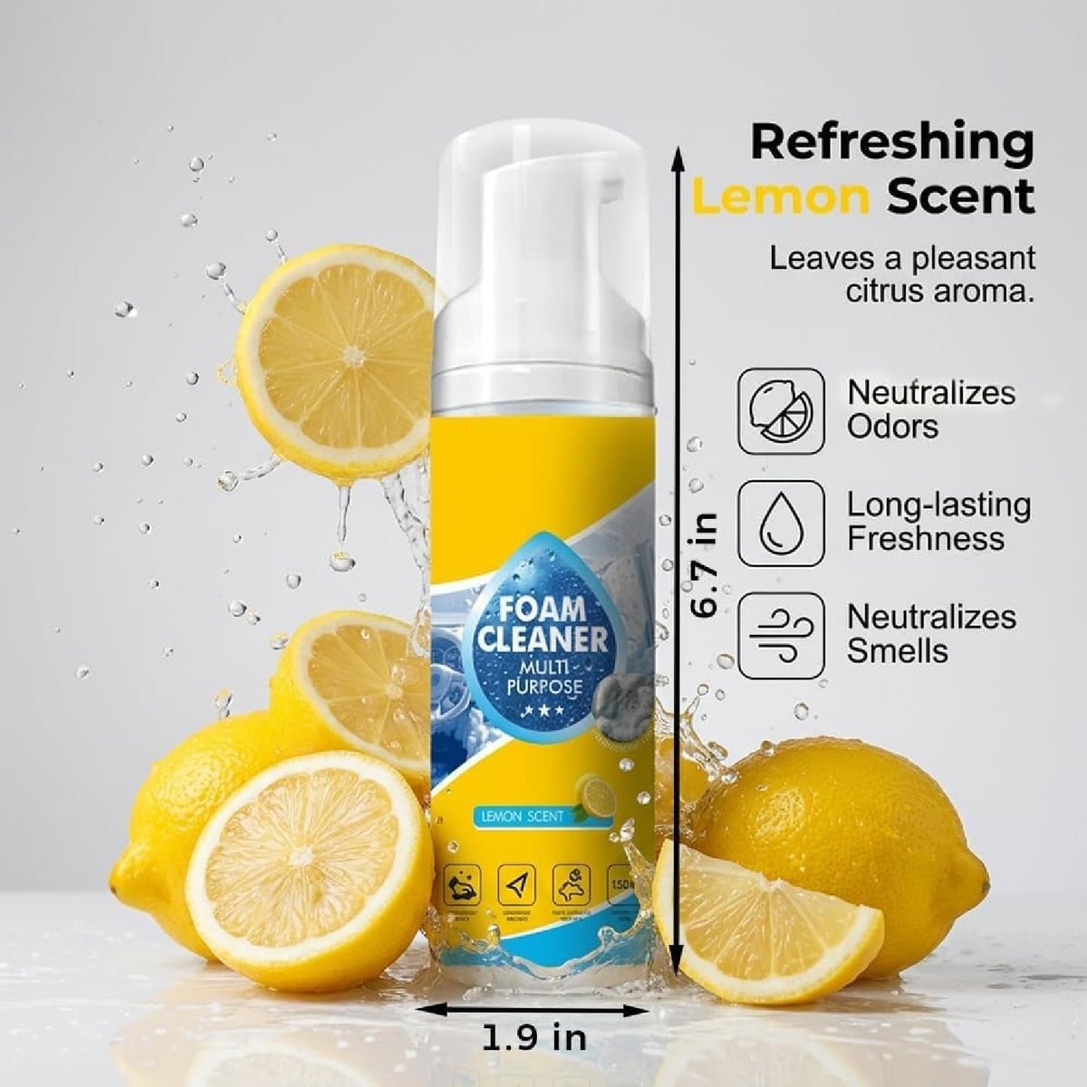 4-in-1 Multi-Enzyme Foam Cleaner, 5oz All-Purpose Deep Cleaning Spray for Car Seat, Effective Damage-free Cars Interior Foam Spray Enzyme Cleaner for Leather Car Seat Restore New Look (2Sets)