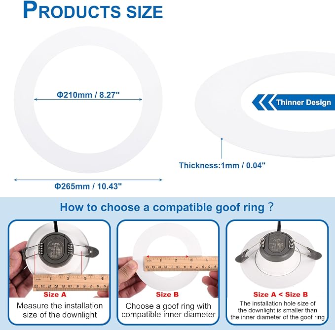 PATIKIL 8.27" ID 10.43" OD Goof Rings