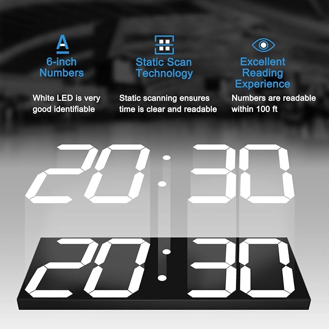 CHKOSDA LED Large Digital Wall Clock, Oversize Wall Clock