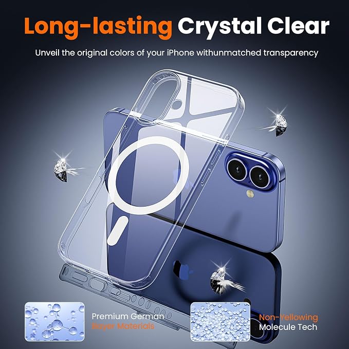 toushion 3 in 1 for iPhone 16 Case Clear