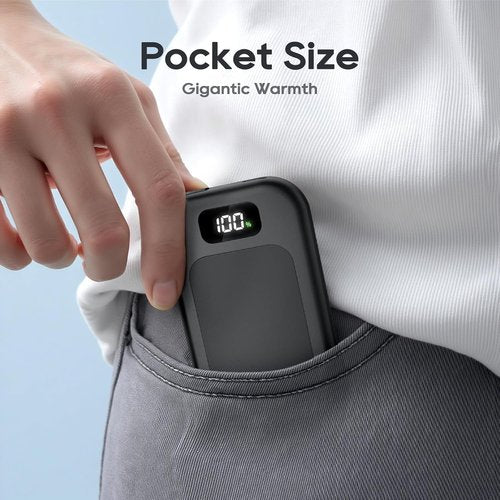 AI Hand Warmers - Rechargeable 2-Pack with 3 Heat Levels & Real-Time Temp Display | Fast Heating for Gloves & Pockets