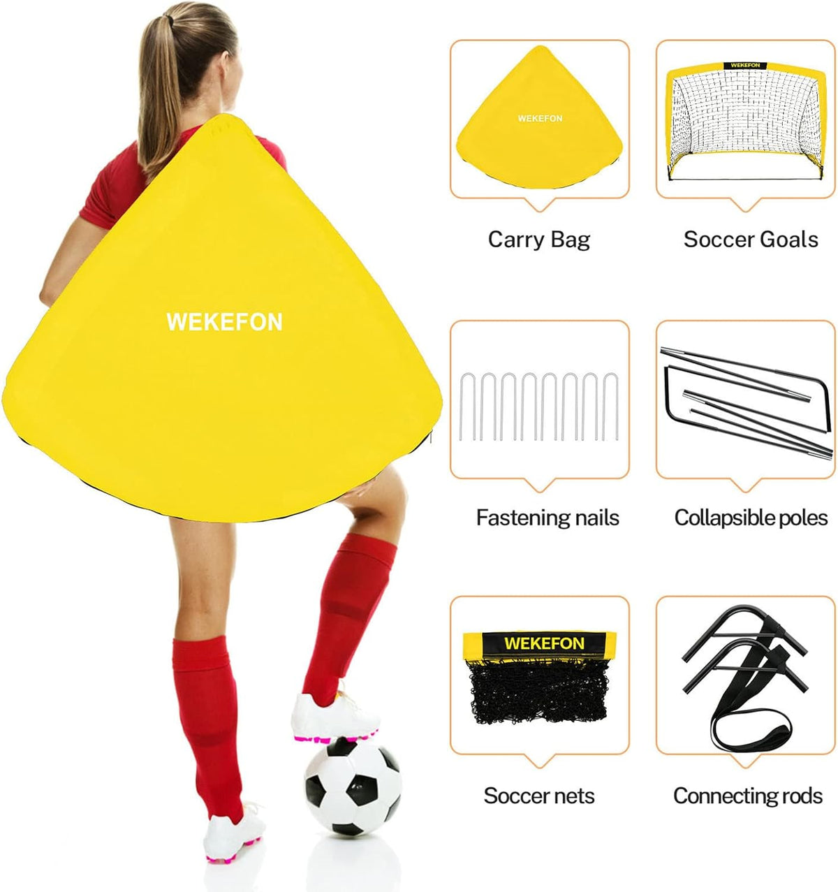 Soccer Goal by [Brand Name] - Portable Pop Up Design with Carry Bag | 5x3.1ft for Kids & Adults