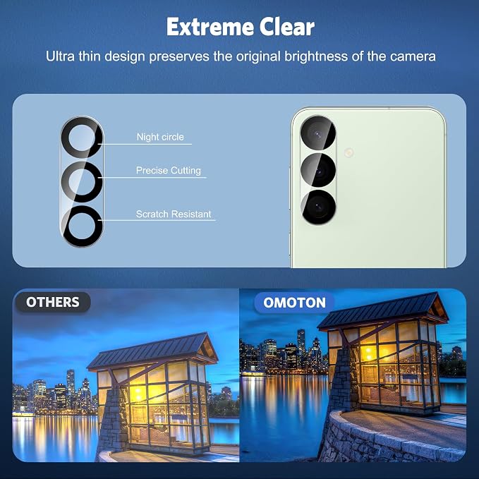 OMOTON 3+2 Pack Screen Protector and Camera Lens Protector