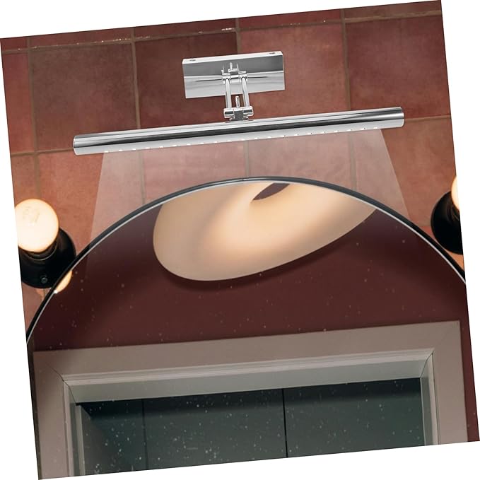 Silver LED Bathroom Mirror Light Fixture Waterproof Anti-Fog Wall Lamp for Vanity Modern Design Dimmable Function for Makeup and Bathroom Decor