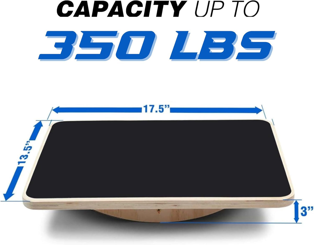 Yes4All 350LBS Professional Wooden Balance Board - Anti-Slip Wobble Board for Leg Workouts | Ideal for Standing Desks