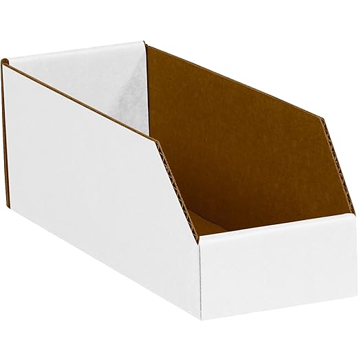 Box USA BBINBIN39 Open Top Bin Boxes, 3" x 9" x 4-1/2", Oyster White (Pack of 50)