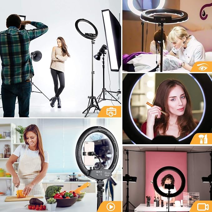 Ring Light with Tripod Stand, Yesker 14 Inch LED Ringlight Kit with Phone