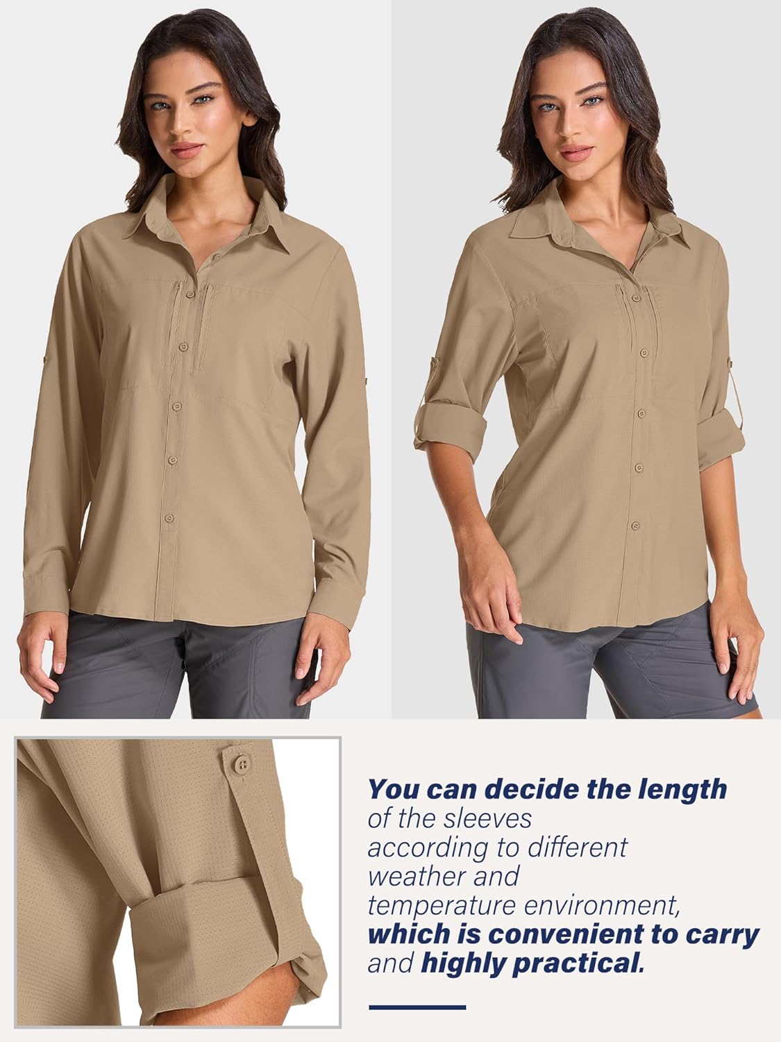 Skiennix Women's UPF 50 Long Sleeve Sun Shirt - Quick Dry UV Protection for Hiking & Travel