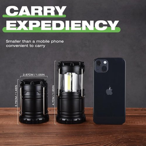 KPKJOO Collapsible Camping Lantern - Super Bright LED Light for Emergencies | Battery Operated, 4 COB