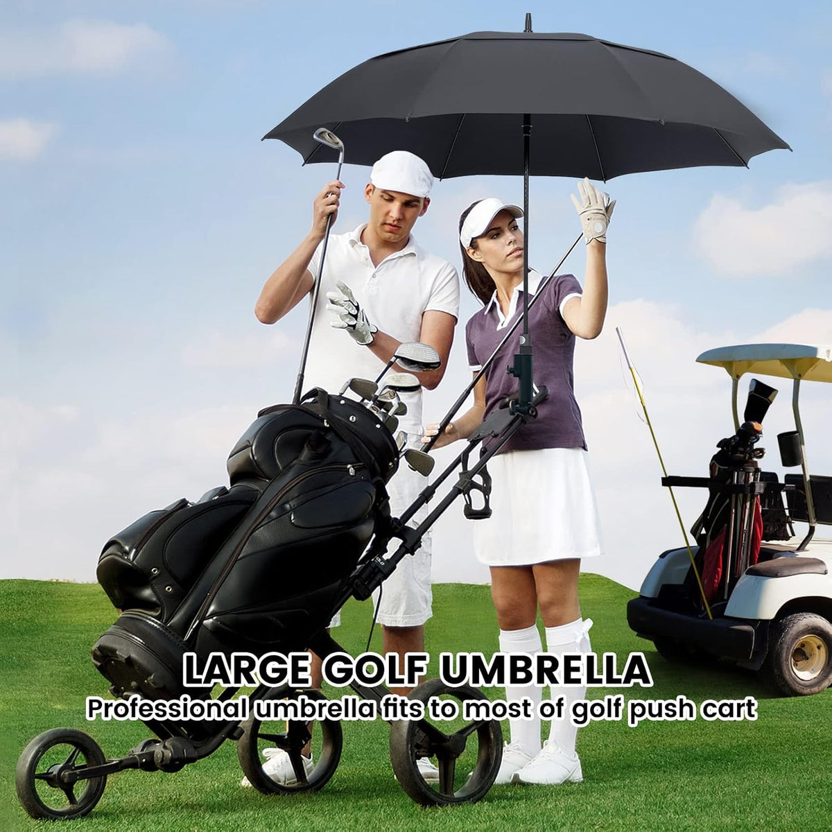 ZOMAKE Windproof Golf Umbrella - Extra Large Double Canopy for Rain & Sports | 51-72 Inch Sizes