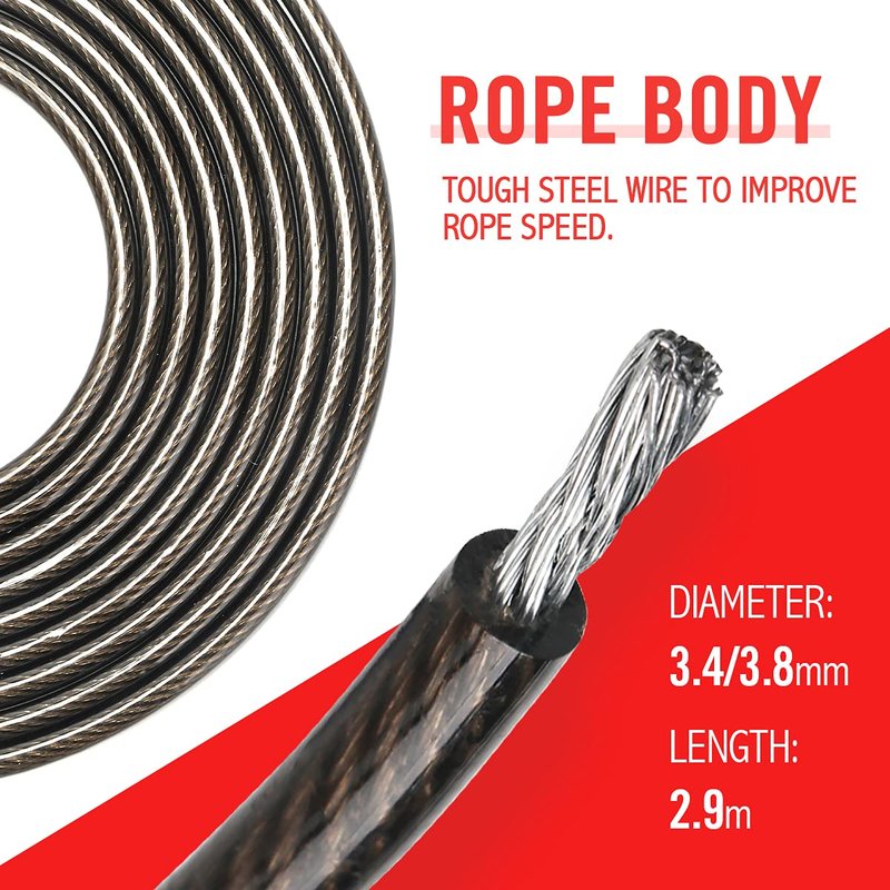 OHMY FIT Adjustable Speed and Weight Jump Rope - Carbon Steel Jump Rope for Men & Women - Jumping & Skipping Rope Great for Fitness, Exercise, Cardio Workout, Boxing, Crossfit & More (Rope w/Weights)