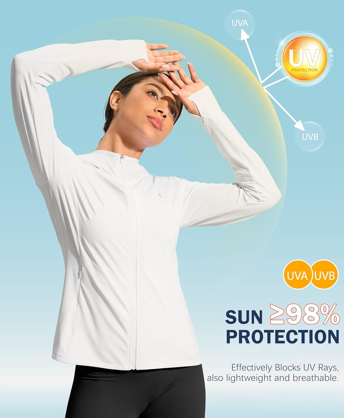 Soothfeel Women's Lightweight UPF 50+ Sun Protection Hoodie Jacket | Long Sleeve Hiking Shirt with Pocket