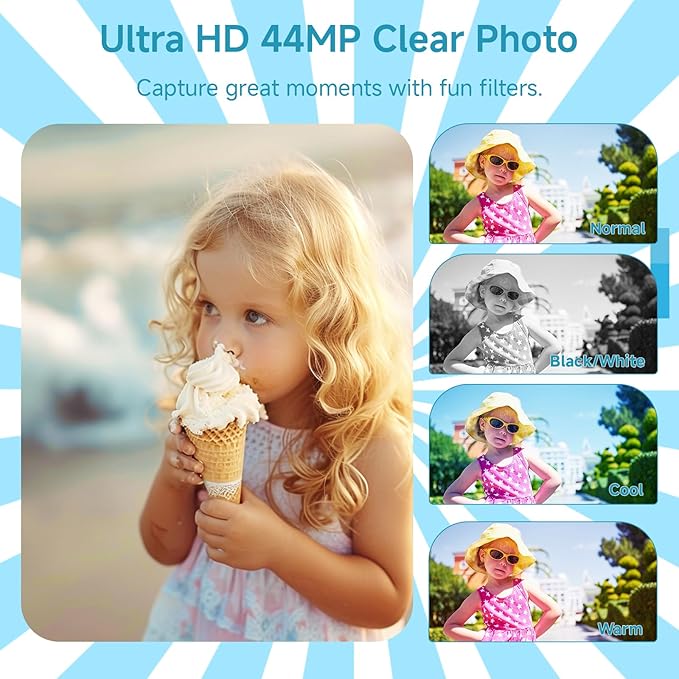 SMARTKLIK Digital Camera for Teens, FHD 4K 44MP