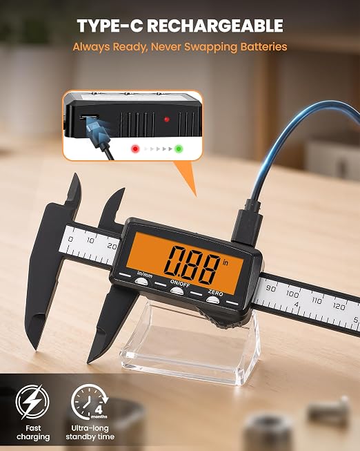 HARDELL Rechargeable Digital Caliper, Auto-Off Micrometer – Everyday Caliper