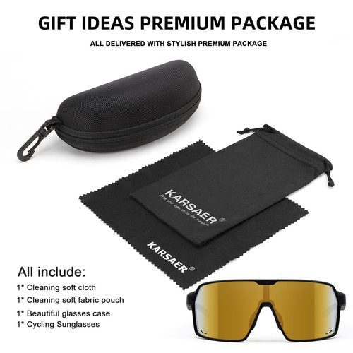 Karsaer Oversized Sports Sunglasses for Men Women, Large Frame UV Protection Eyewear, Ideal for Baseball Running Cycling Golf