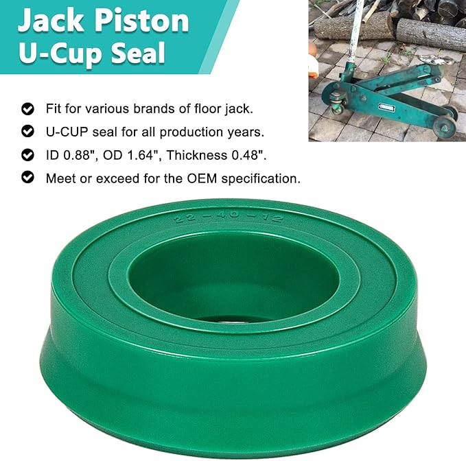 Hydraulic Jack Piston U-Cup Seal Replacement for 2 TON Floor Jack for 328 Series Sears-328.12001, 328.12002, 328.12160/ASTRO/Snap On/MAC