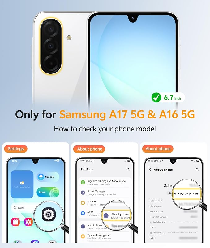 FNTCASE for Galaxy A17/A16 5G Phone Case: for Samsung A17 Cases Matte