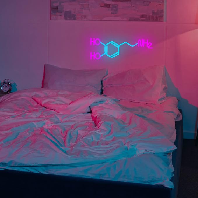 Dopamine Molecule Neon Sign Dimmable LED Light Up Wall Decor Science Chemistry
